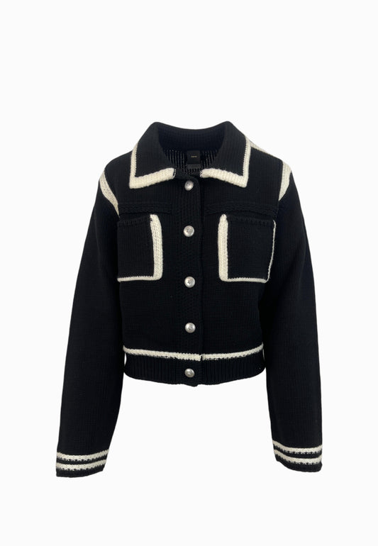 PINKO Cardigan SULCIS Nero/Bianco 105498A2PL