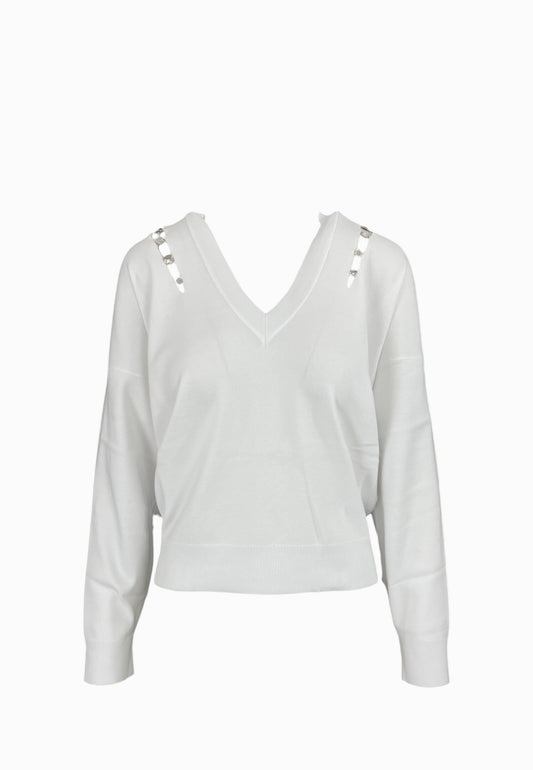 LIU-JO Maglia Chiusa ECS Bianco MF5037MS99E