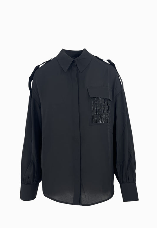 LIU-JO Camicia Tasche ECS Nero CF5210TS109