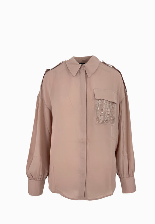 LIU-JO Camicia Tasche ECS Rosa CF5210TS109