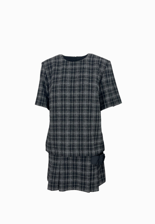 PINKO ALETA ABITO CHECK MULTI NERO 106146A36M ZC8