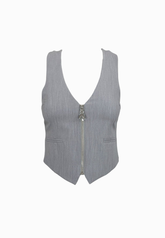 PATRIZIA PEPE GILET GRAY MELANGE