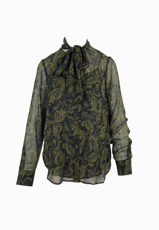 MICHEAL KORS CAMICIA STAMPA NERO-VERDE