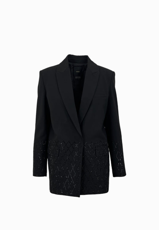 PINKO LASER GAME GIACCA CON STRASS NERO