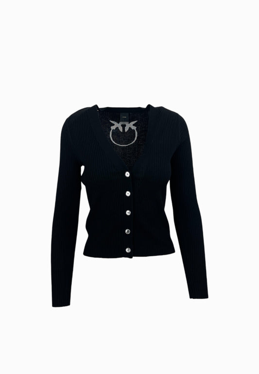 PINKO NEW TILACINO CARDIGAN LOGO NERO