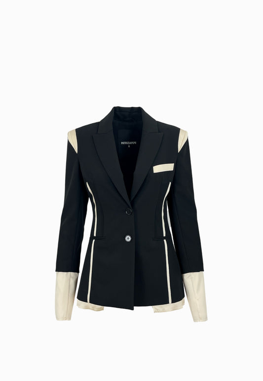 PATRIZIA PEPE GIACCA BLACK-IVORY