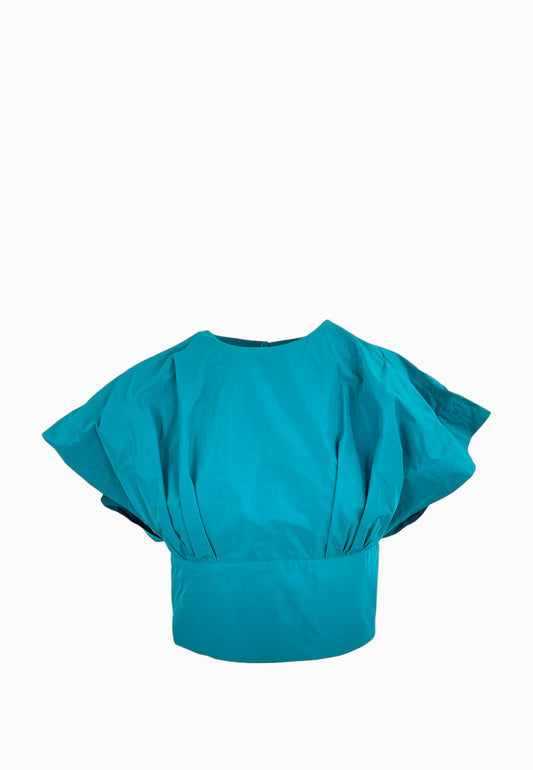 PINKO ASPARAGO TOP TAFFETA VERDE