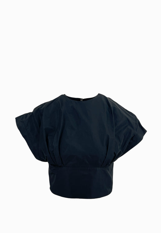 PINKO ASPARAGO TOP TAFFETA NERO