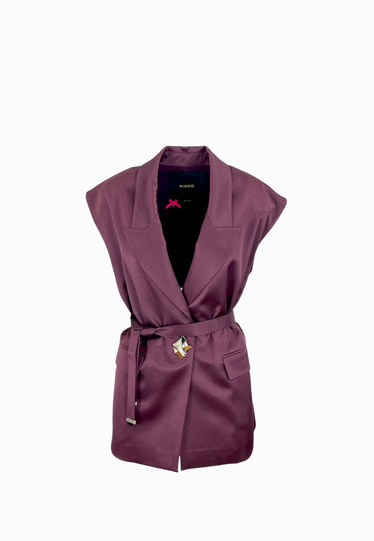 PINKO MELANZANA GIACCA SATIN BORDEAUX