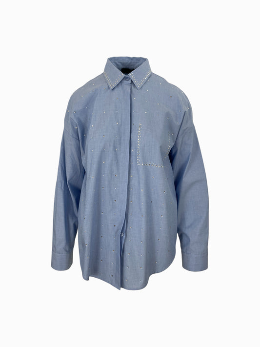 LIU-JO CAMICIA RICAMATA AZZURRO