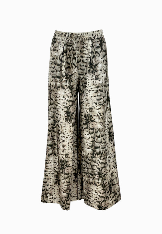 PINKO GUSSOLA PANTALONE POPELINE BEIGE-NERO