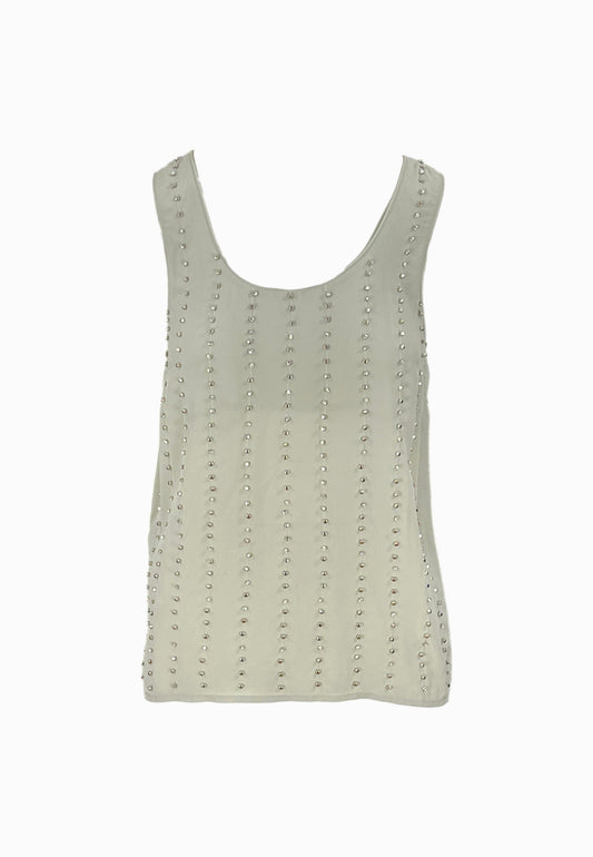 PINKO TESSA TOP RICAMO GESSATO GRIGIO