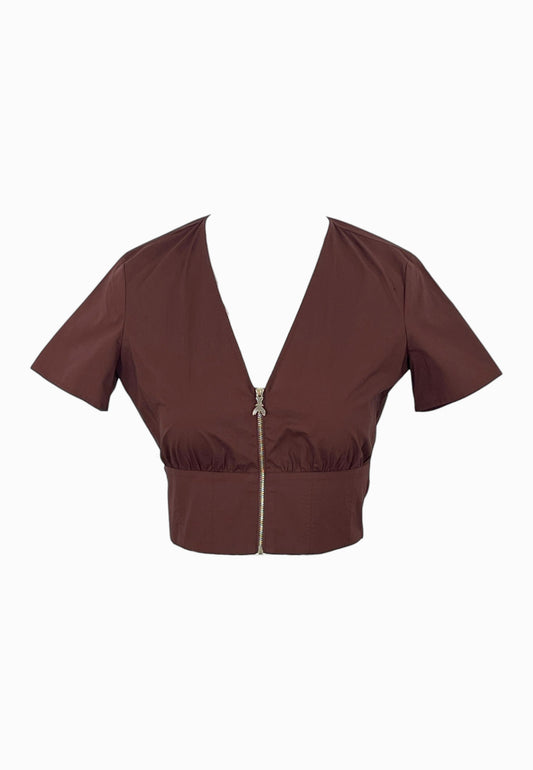 PATRIZIA PEPE CAMICIA BROWN