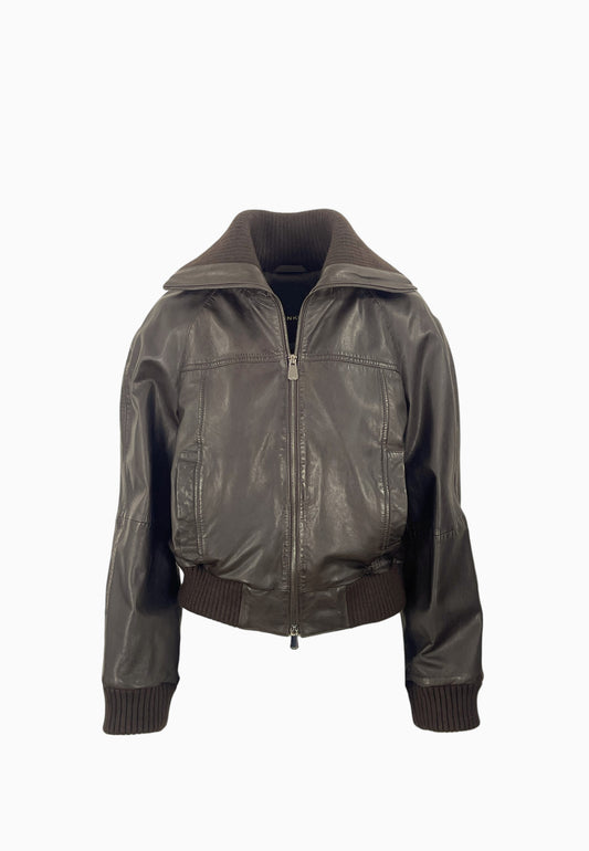 PINKO BLUMA BOMBER PELLE MORO