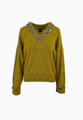 PINKO PIGOLIO PULL  STRASS GREEN
