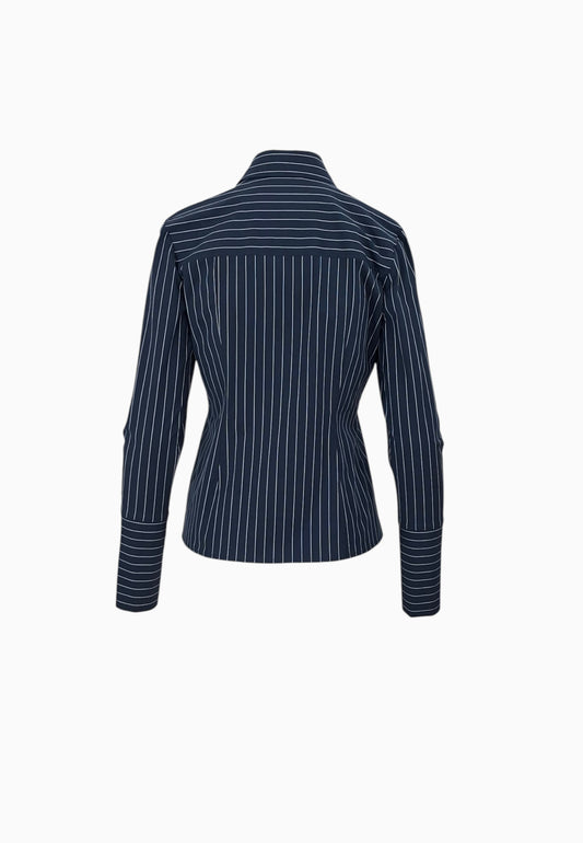 PATRIZIA PEPE CAMICIA A RIGHE BLU