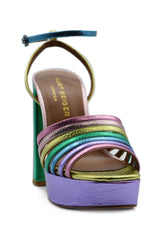 PIERRA PLATFORM SANDAL METAL COMB