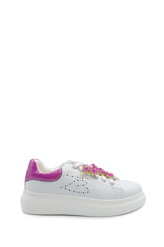 SNEAKER GLAMOUR IN PELLE C/FARFALLE