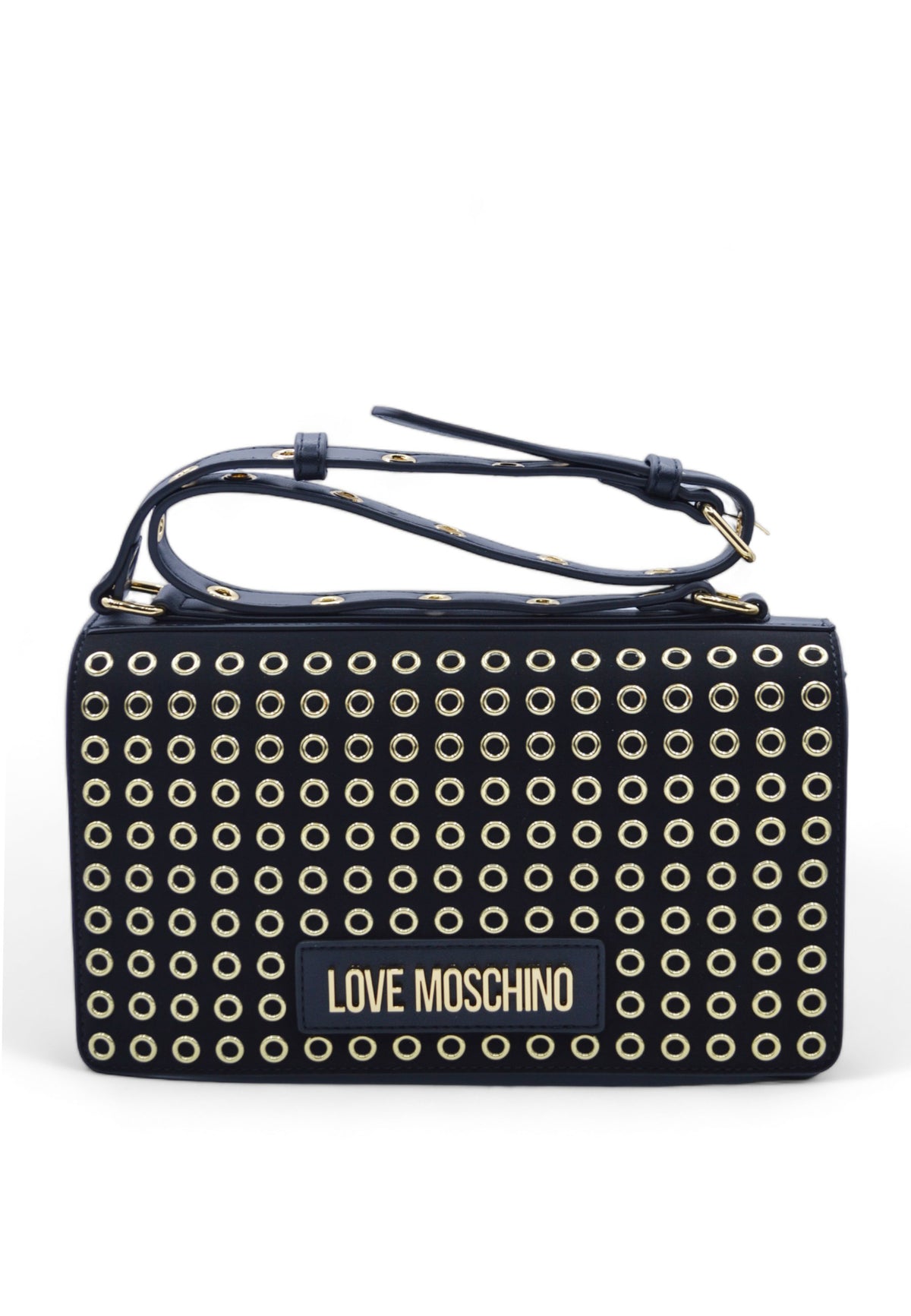 BORSA PU NERO+EYELETS ORO