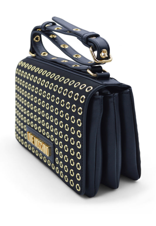 BORSA PU NERO+EYELETS ORO