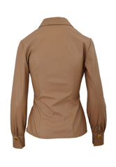 BLUSA WRAP M/LUNGA TESSUTO ECOPELLE SUPERSTRETCH