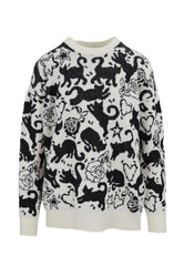 PULL JACQUARD CATS NEVE/ORO