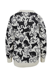 PULL JACQUARD CATS NEVE/ORO