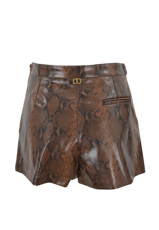 TWINSET Shorts Spalmato Marrone 242TT2231