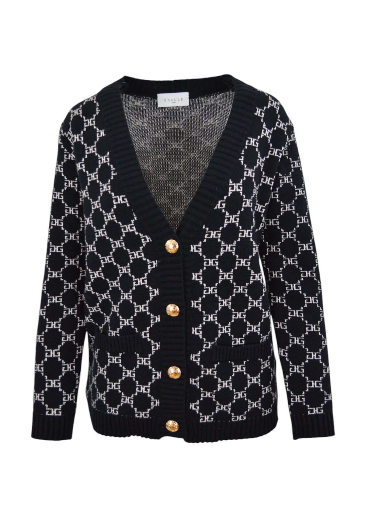 GELLE Cardigan Over Con Logo Nero GAABW01289