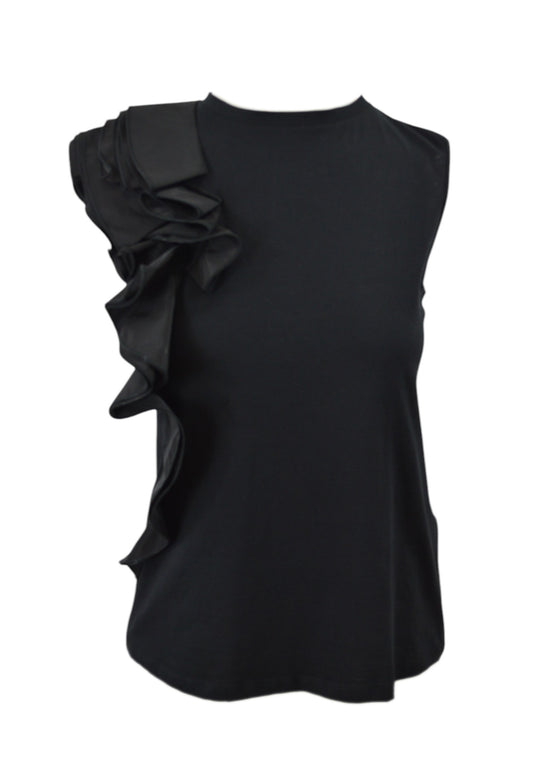 LIU-JO T-Shirt Con Volant Nero CA5005J6308