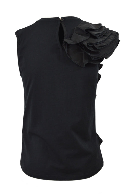 LIU-JO T-Shirt Con Volant Nero CA5005J6308