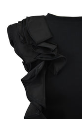 LIU-JO T-Shirt Con Volant Nero CA5005J6308