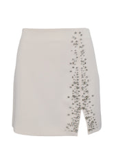 LIU-JO Minigonna Ricamata Beige CA5084T2527