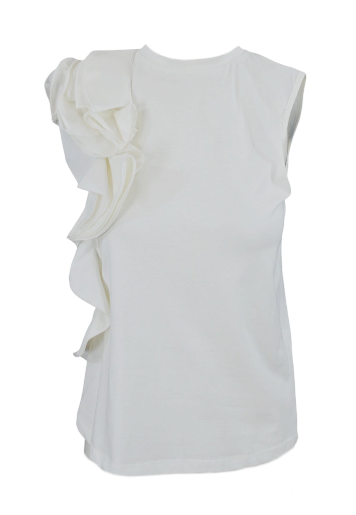LIU-JO T-Shirt Con Volant Bianco CA5005J6308