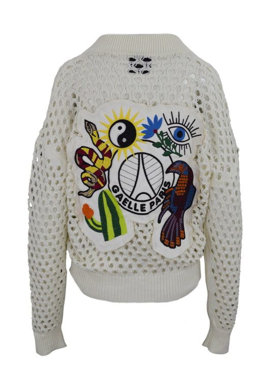 GAELLE Bomber In Maglia Bianco GAABW04189