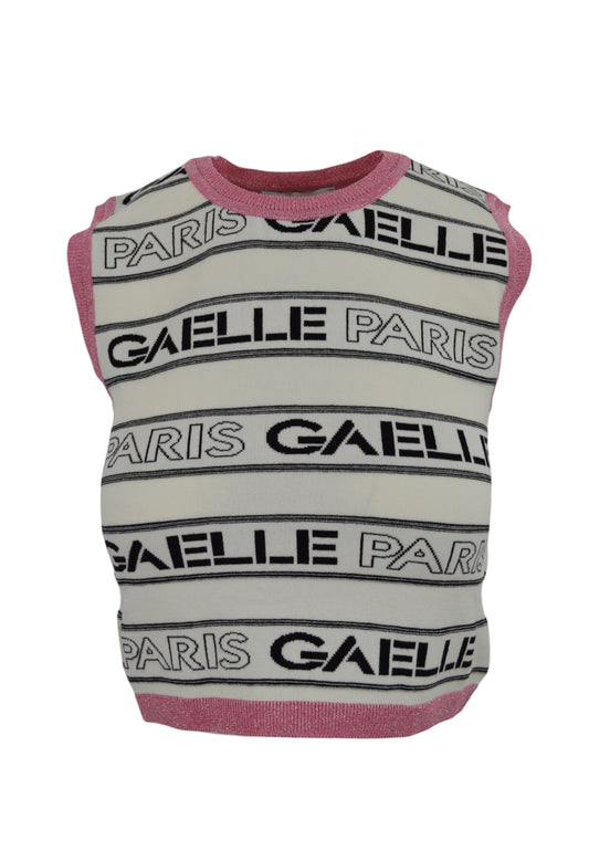 GAELLE Top Logato Cropped Bianco GAABW04226