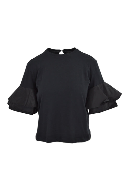 LIU-JO T-Shirt Con Volant Nero CA5006J6308