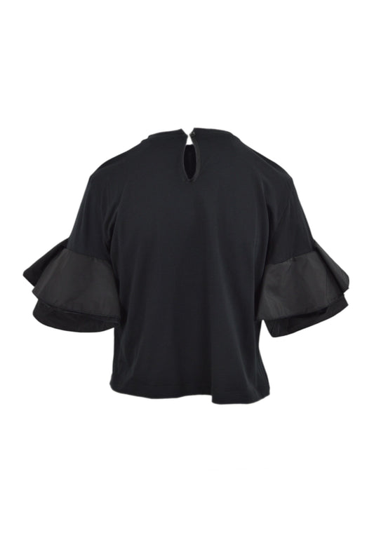 LIU-JO T-Shirt Con Volant Nero CA5006J6308