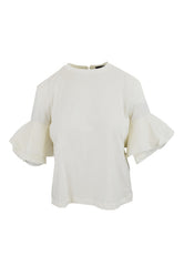 LIU-JO T-Shirt Con Volant Bianco CA5006J6308