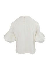 LIU-JO T-Shirt Con Volant Bianco CA5006J6308