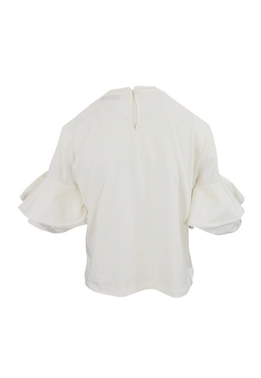 LIU-JO T-Shirt Con Volant Bianco CA5006J6308