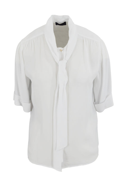 LIU-JO Camicia Con Fiocco Bianco CA5216T5853
