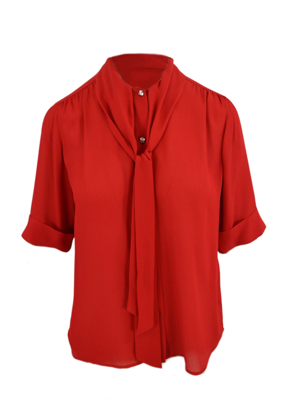 LIU-JO Camicia Con Fiocco Rosso CA5216T5853