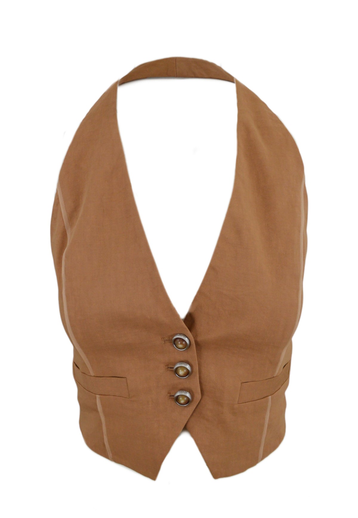 PINKO Gilet Lino CORNACCHIA Beige 104932A2EE