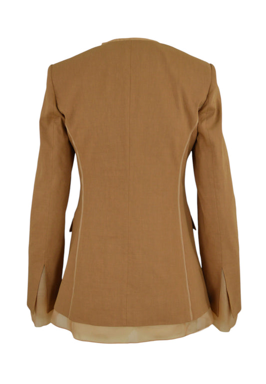 PINKO Giacca Lino GALLINA Marrone 104674A2EE