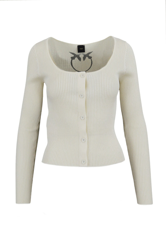 PINKO Cardigan Seta Cotone ASSIA Bianco 104810A1KW