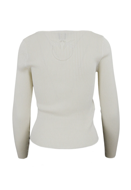 PINKO Cardigan Seta Cotone ASSIA Bianco 104810A1KW