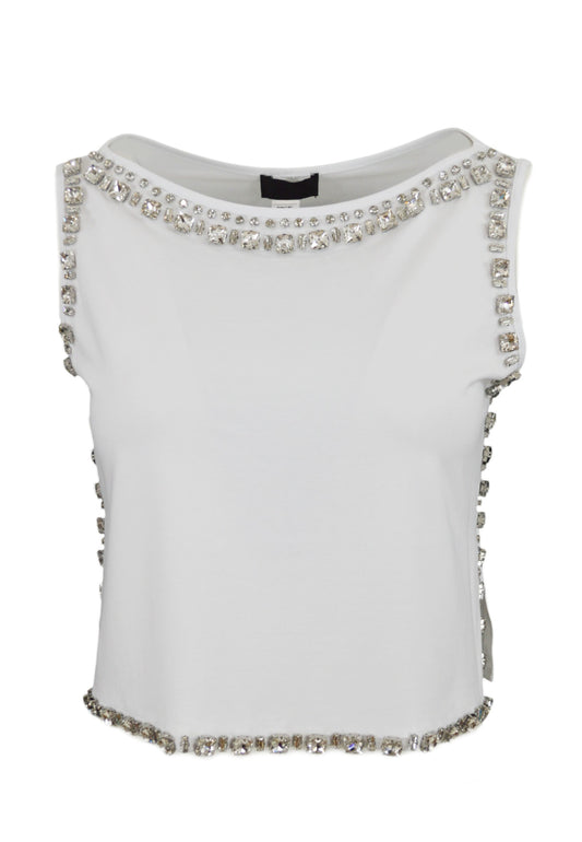 LIU-JO T-Shirt Ricamata Bianco CA5311J4892