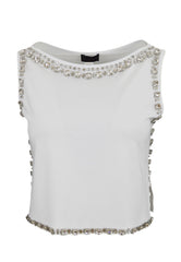 LIU-JO T-Shirt Ricamata Bianco CA5311J4892