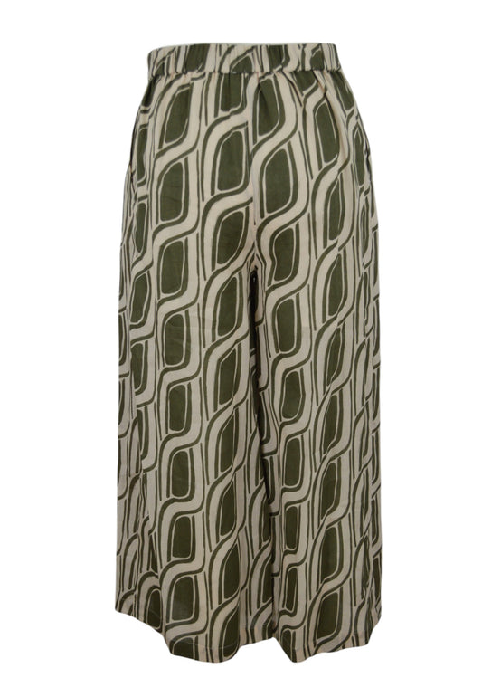 LIU-JO Pantalone Lungo Beige/Verde WA5484T6862